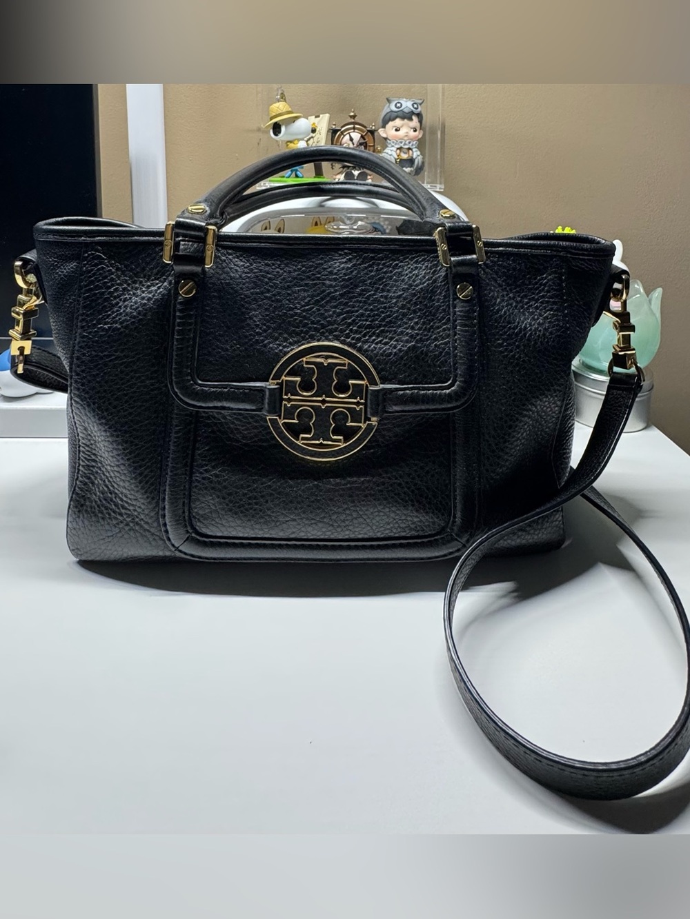 Tory Burch Black Leather Satchel/Crossbody